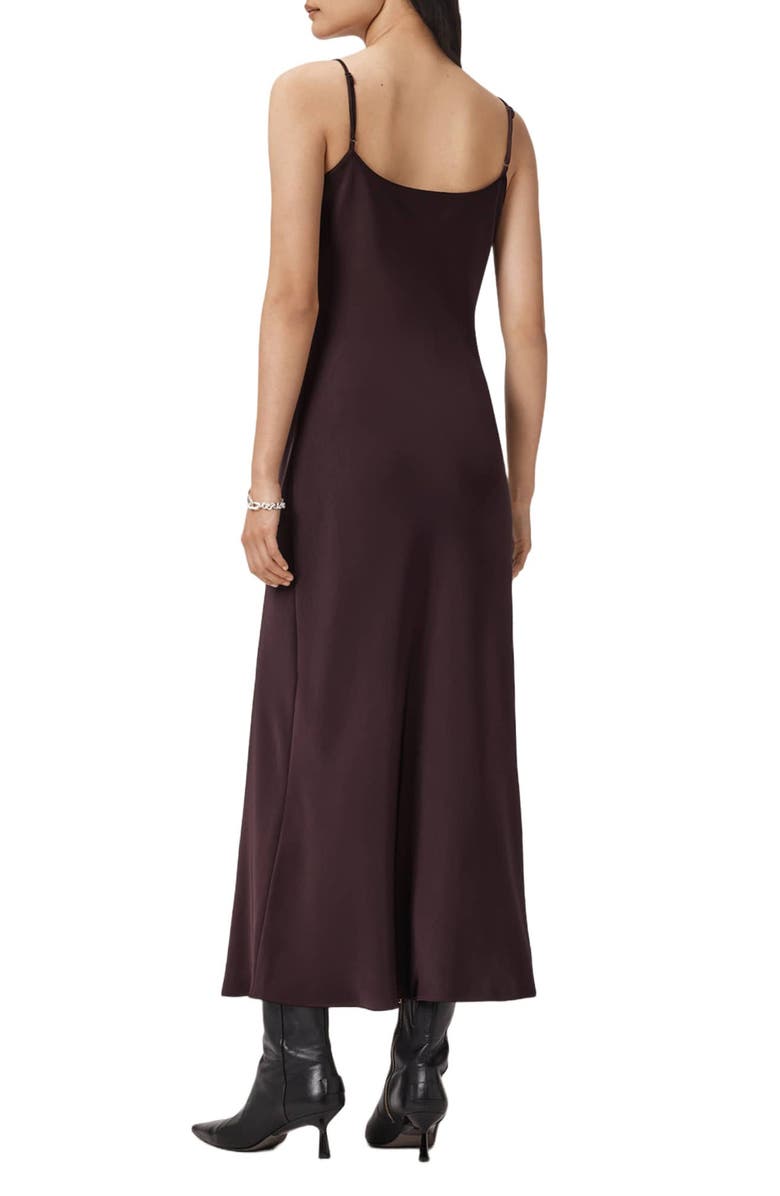 AllSaints Hadley Satin Slipdress, Alternate, color, Oxblood Red