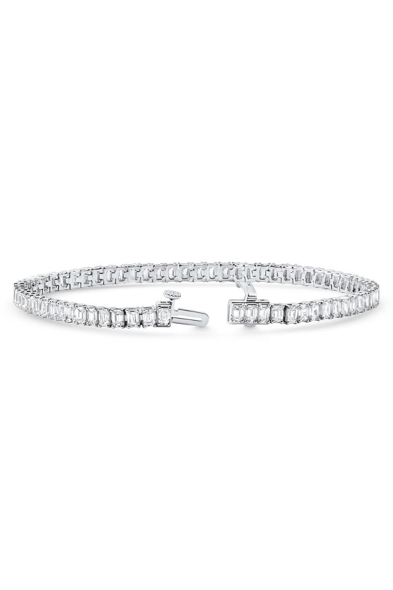 12.25Ct Emerald Cut Diamond Tennis Bracelet 7" 14k Gold Lab Grown, Alternate, color, 14k White Gold