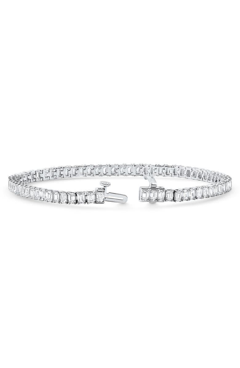 Bliss Diamond 7Ct Emerald Cut Diamond Tennis Bracelet 7" 14k Gold, Alternate, color, 14K White Gold