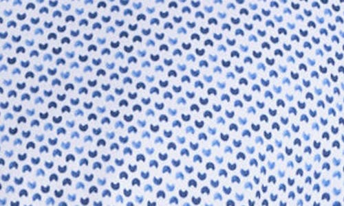 Studio Garnet Los Angeles Micro Print Short Sleeve Stretch Cotton Button-up Shirt In Blue