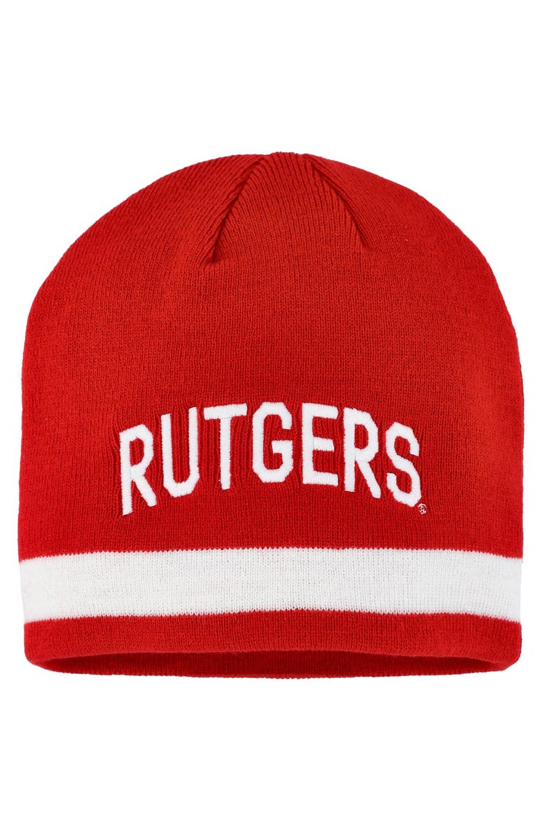 adidas Men's adidas Scarlet Rutgers Scarlet Knights Wordmark Beanie, Main, color, 