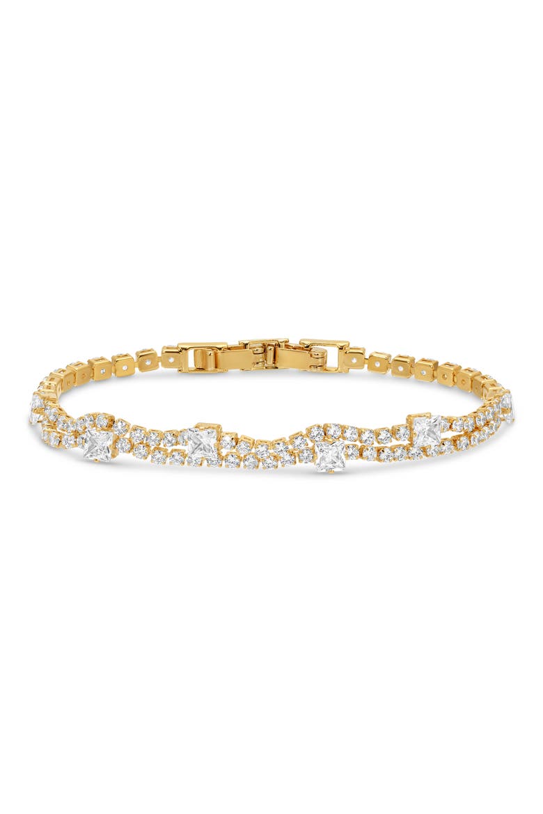 Imani Set of 2 Cubic Zirconia Bracelets, Alternate, color, GOLD