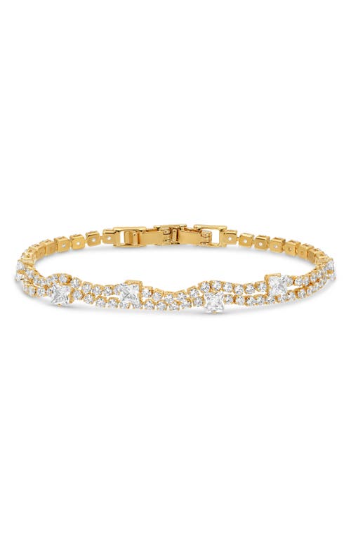Eye Candy Los Angeles Imani Set Of 2 Cubic Zirconia Bracelets In Gold