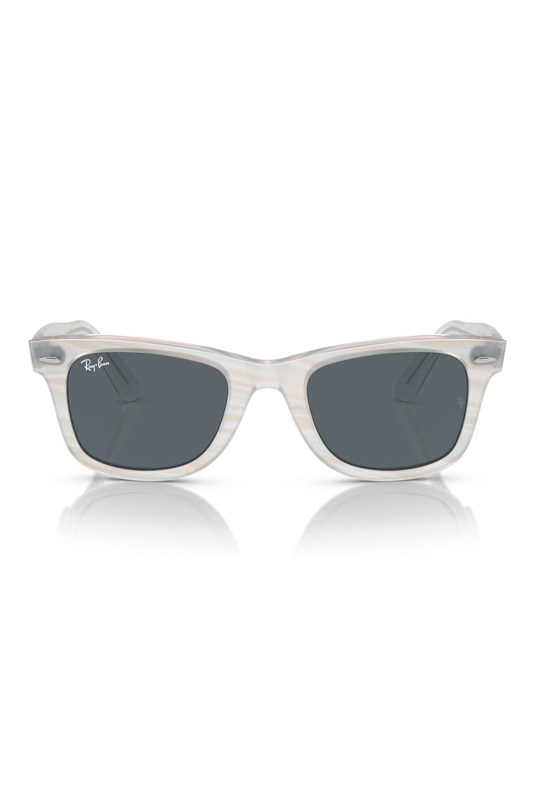 52mm Square Sunglasses, Main, color, STRIPED LIGHT BLUE