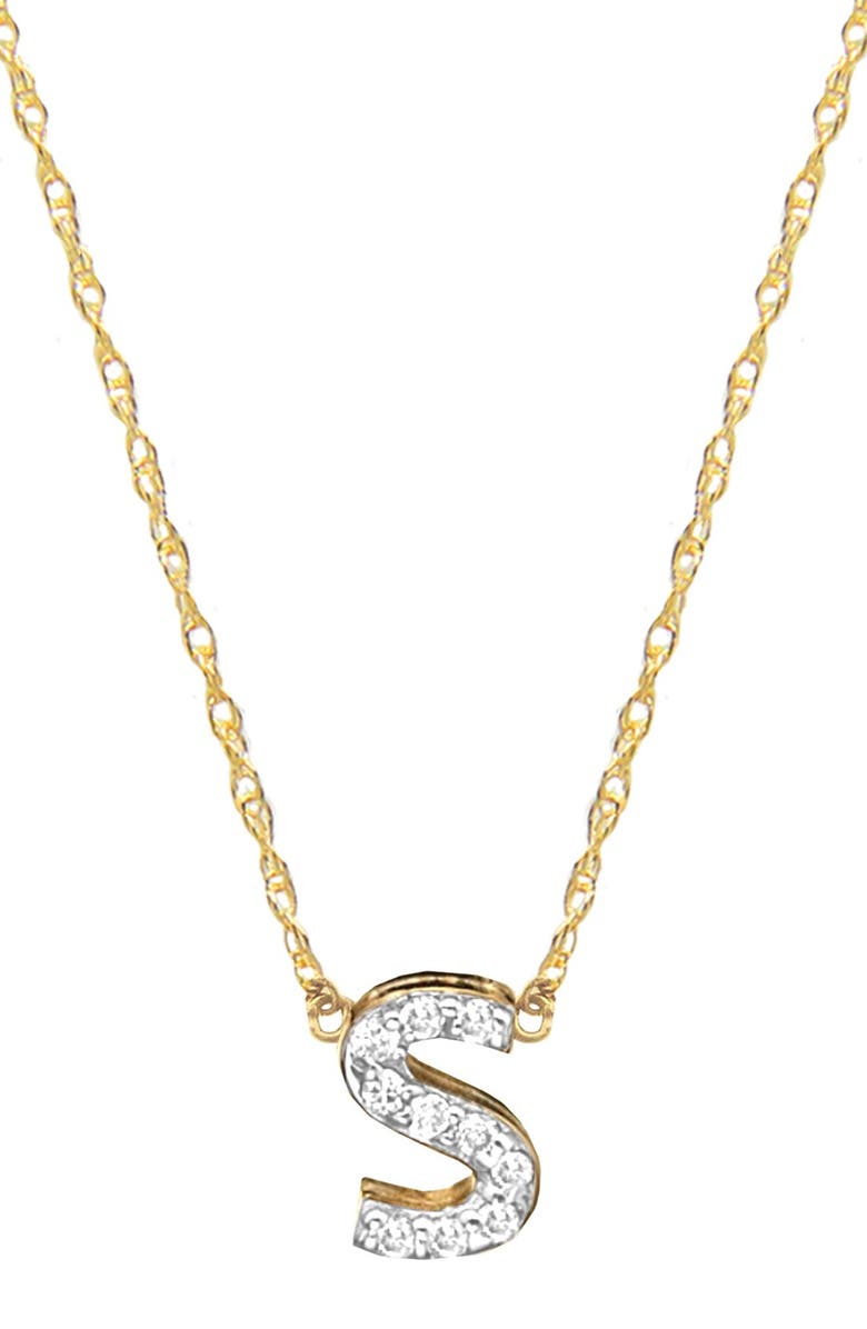 Jane Basch Designs Diamond Initial Pendant Necklace, Main, color, 