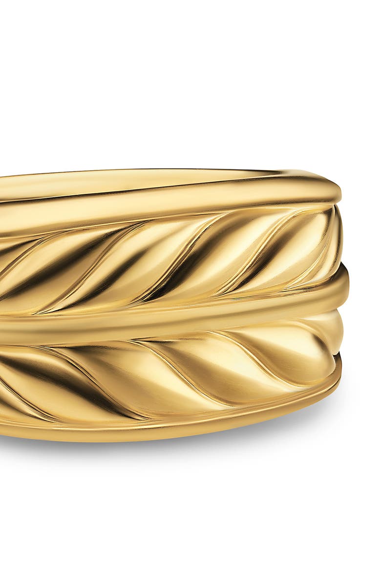 David Yurman Chevron Three Sided Signet Ring, 18K Gold, 12.5mm, Alternate, color, Gold