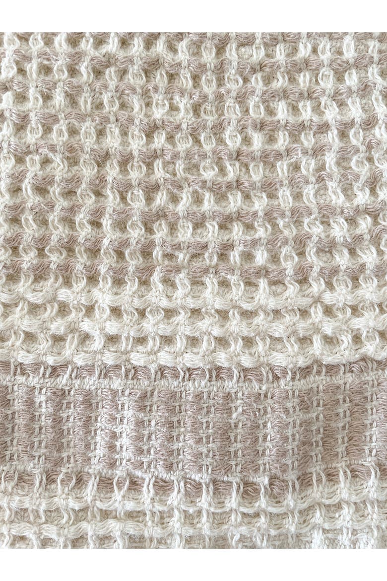 Waffle Striped Turkish Cotton Bath Towel, Alternate, color, Warm Beige