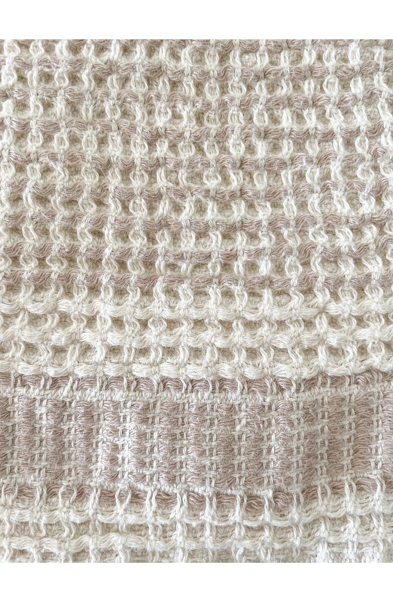 Anaya Waffle Striped Turkish Cotton Bath Towel, Alternate, color, Grey