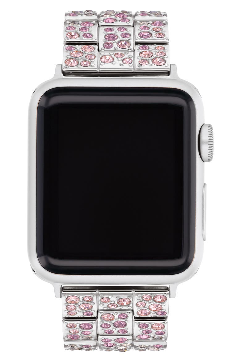Pavé Apple Watch® Watchband, Alternate, color, SILVER