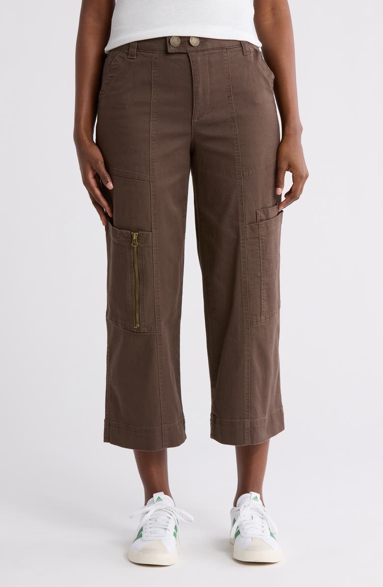 Democracy Crop Zip Cargo Pants, Main, color, Mushroom