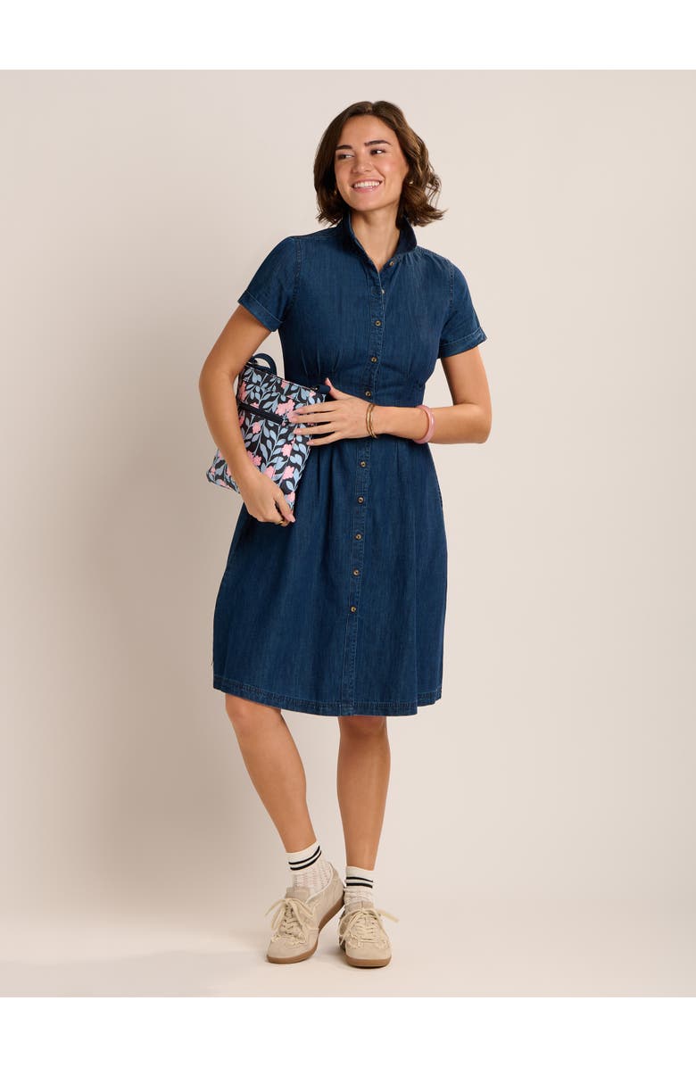 Brakeburn Antonia Button Front Denim Dress, Main, color, Blue