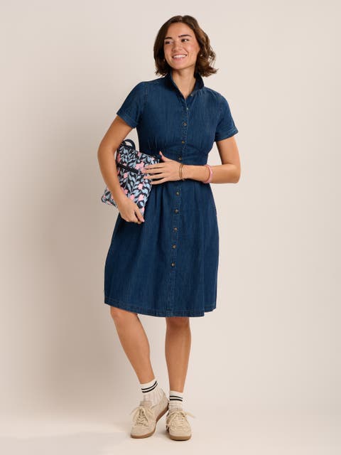 Antonia Button Front Denim Dress