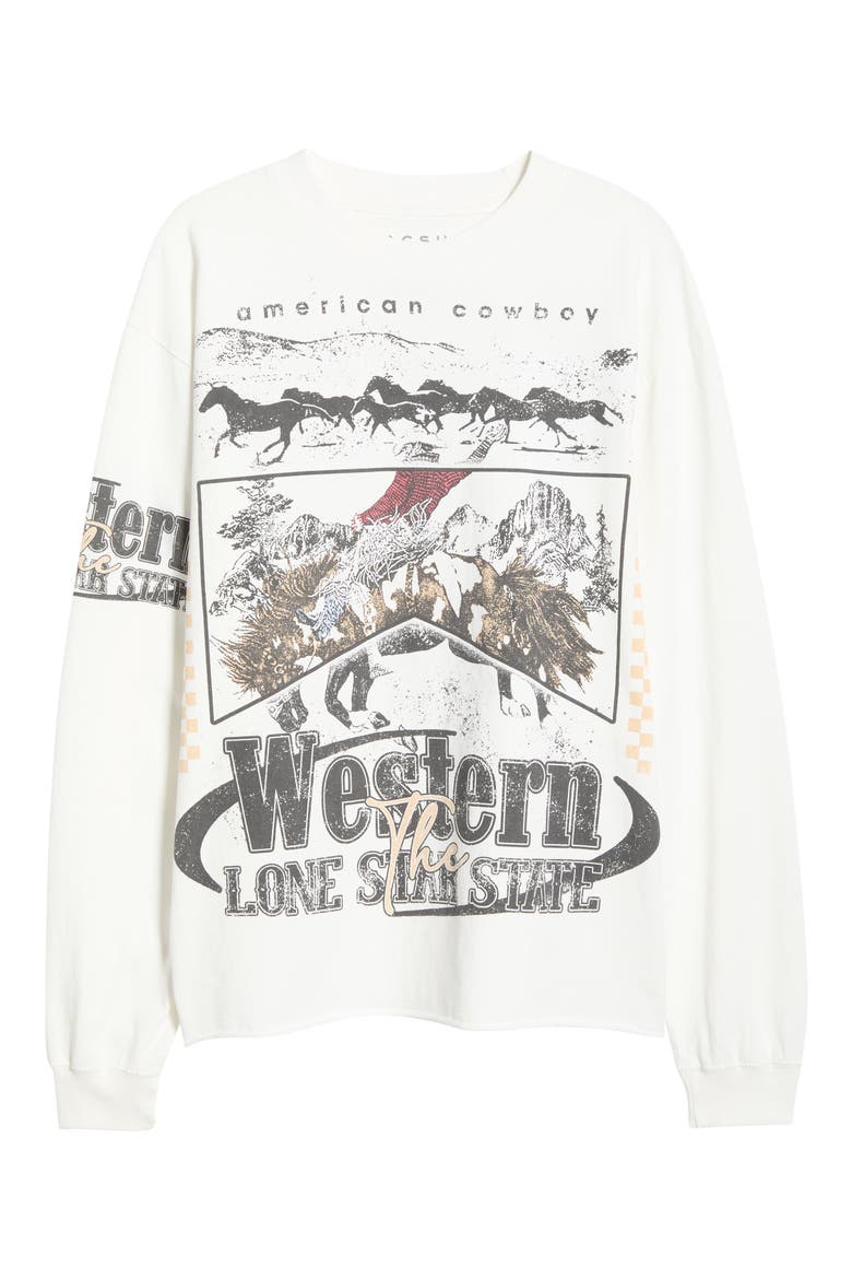 Western Long Sleeve Graphic T-Shirt, Alternate, color, WHITE