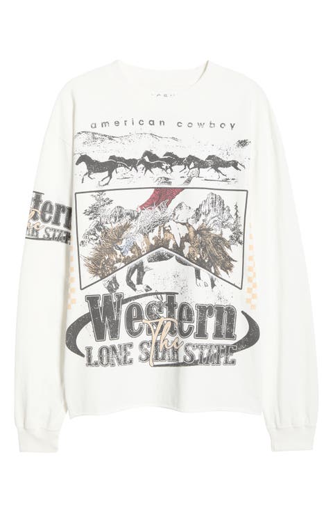 Western Long Sleeve Graphic T-Shirt