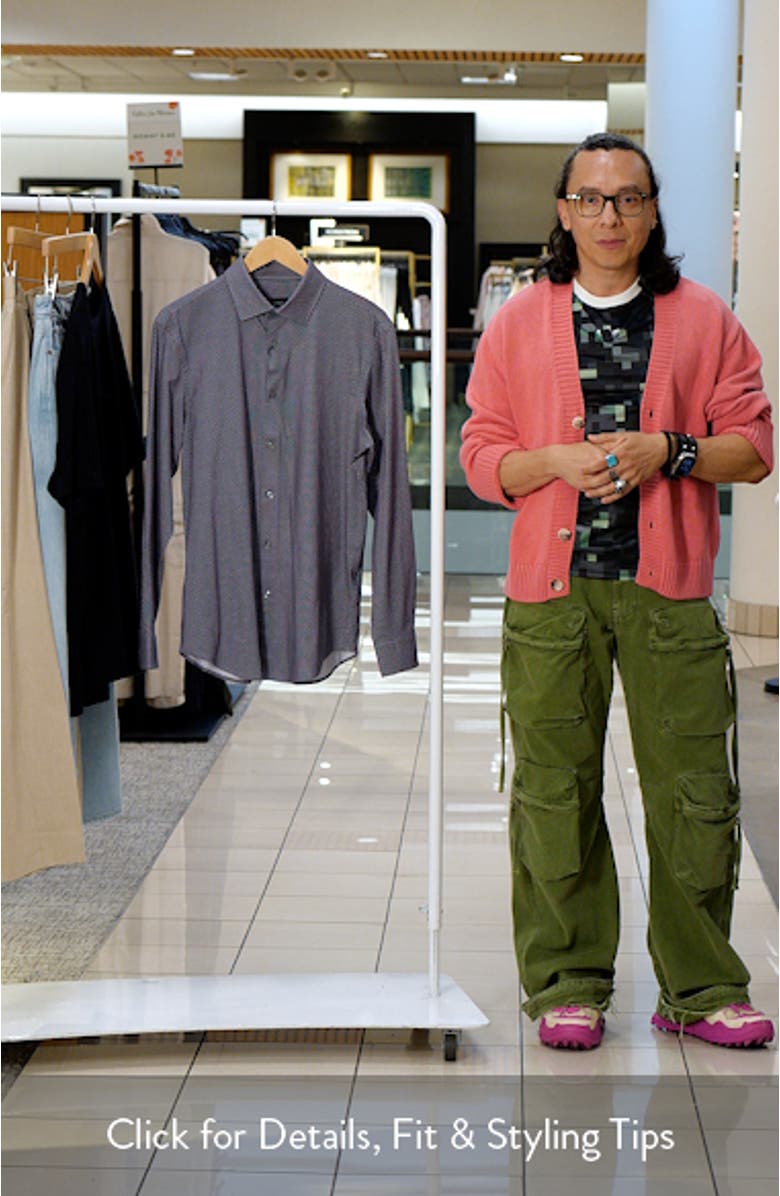 OoohCotton<sup>®</sup> Geometric Print Button-Up Shirt, sales video thumbnail