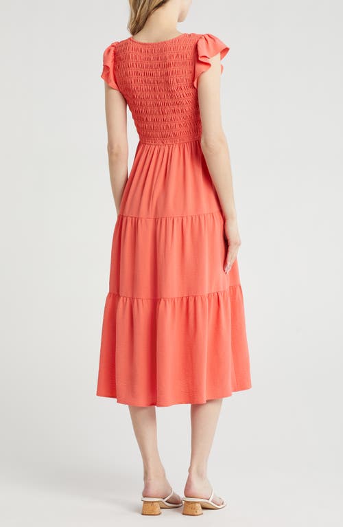 BLU PEPPER BLU PEPPER FLUTTER SLEEVE MIDI DRESS 