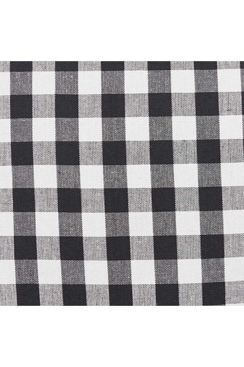 Ashford Gingham Check Cotton Decorative Throw Pillow, 18" x 18" With Insert, Alternate, color, Black
