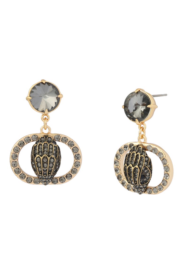 Chelsea Eagle Crystal Drop Earrings, Main, color, BLACK DIAMOND