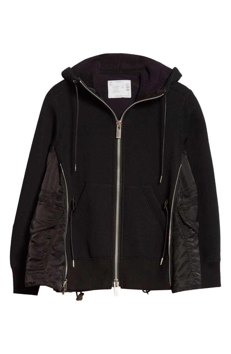 Sacai MA-1 Side Gusset Sponge Hoodie, Alternate, color, 