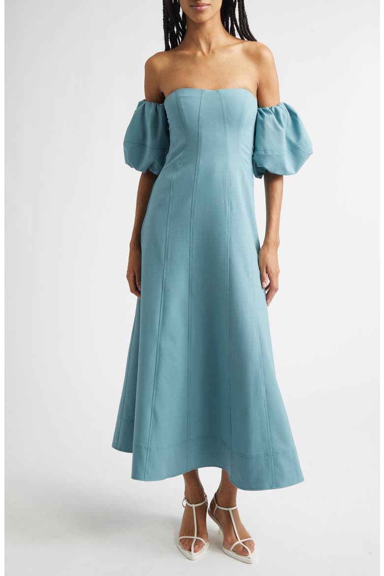 Nina Off the Shoulder Dress, Alternate, color, OCEAN