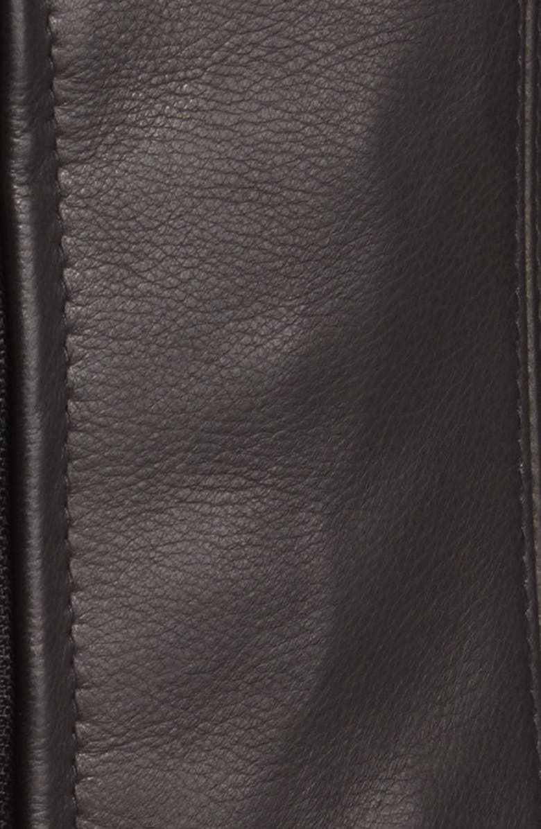 Schott NYC Leather Cafe Racer Moto Jacket, Alternate, color, Black