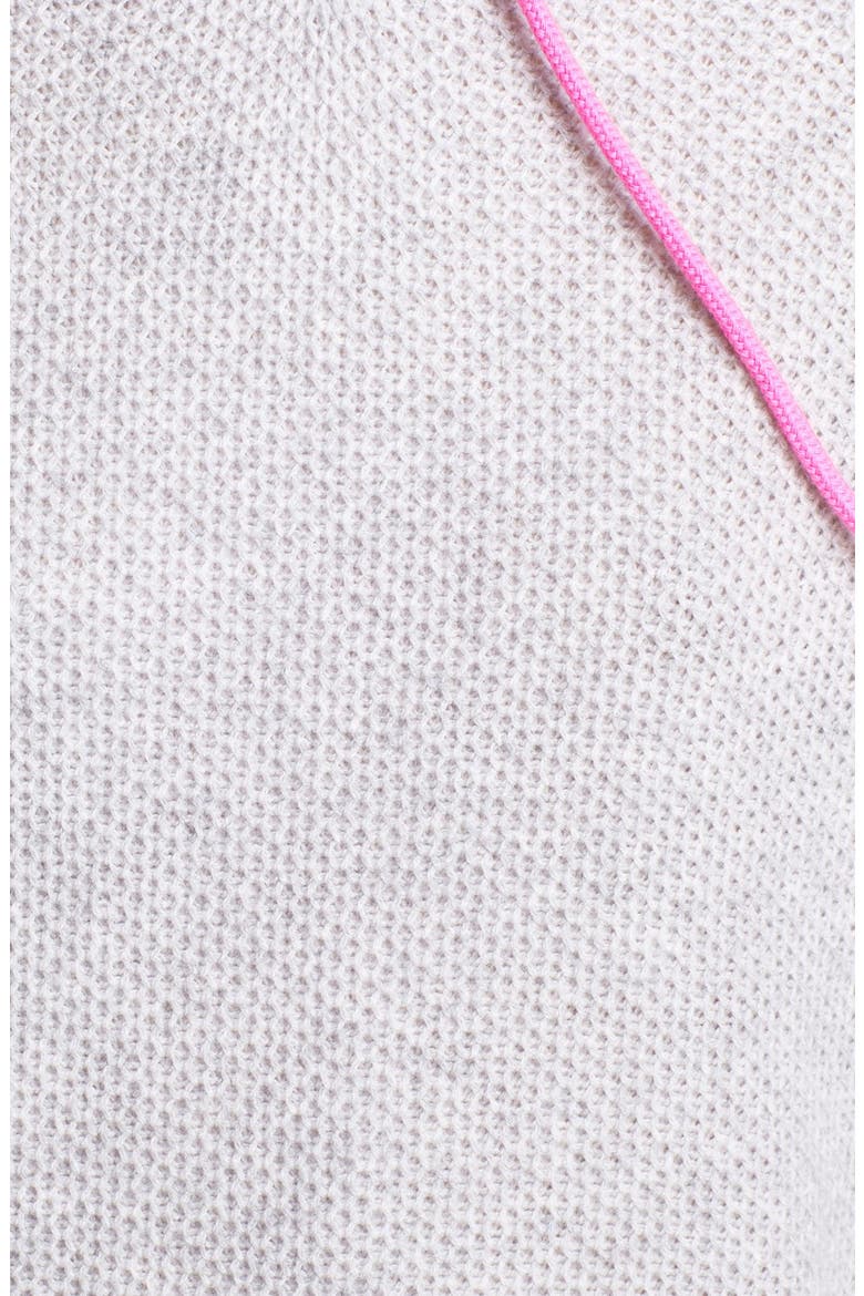 Honeycomb Stitch Cashmere Hoodie, Alternate, color, FOG/ SHOCK