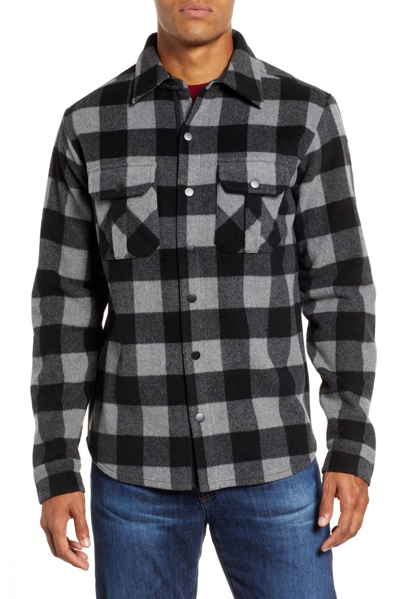 Anchor Line Flannel Shirt Jacket, Alternate, color, MEDIUM GREY