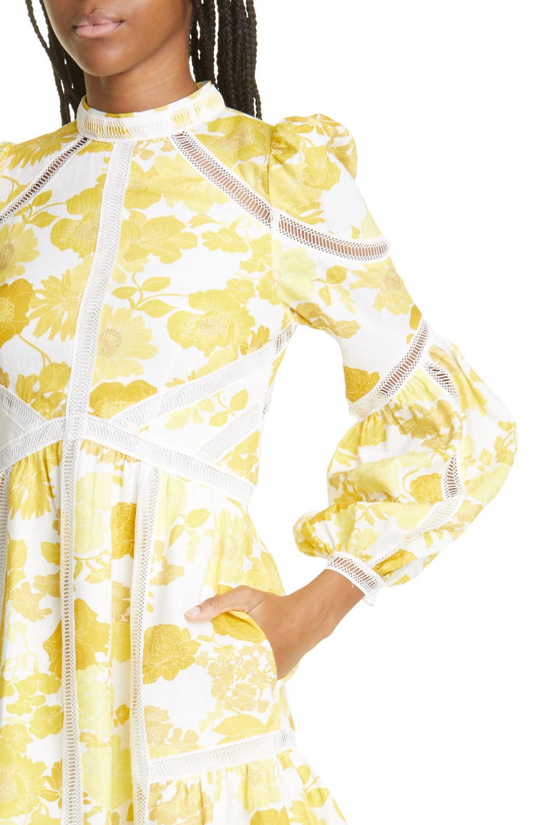 Ted Baker London Cornila Long Sleeve Linen Minidress, Alternate, color, 