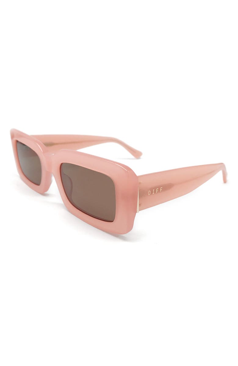 DIFF Indy 51mm Polarized Rectangular Sunglasses, Alternate, color, Peach / Brown Gradient
