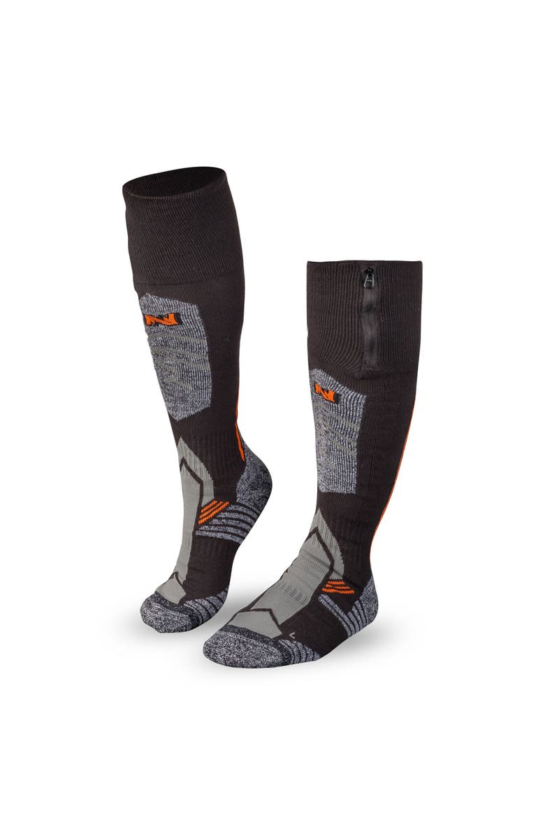 Mobile Warming Pro Compression Heated Wool Ski Socks, Alternate, color, Black