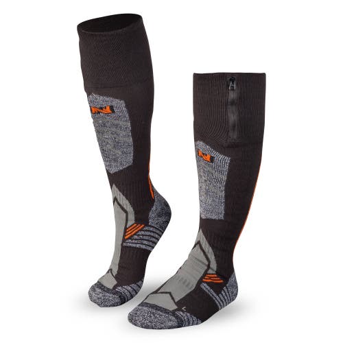 Mobile Warming Pro Compression Heated Wool Ski Socks In Black