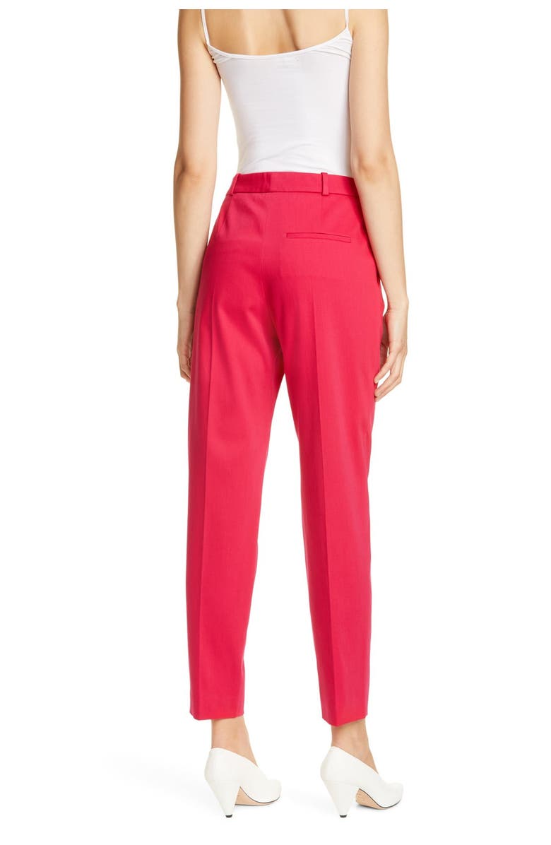 HUGO Harita Pleated Stretch Cotton Ankle Trousers, Main, color,