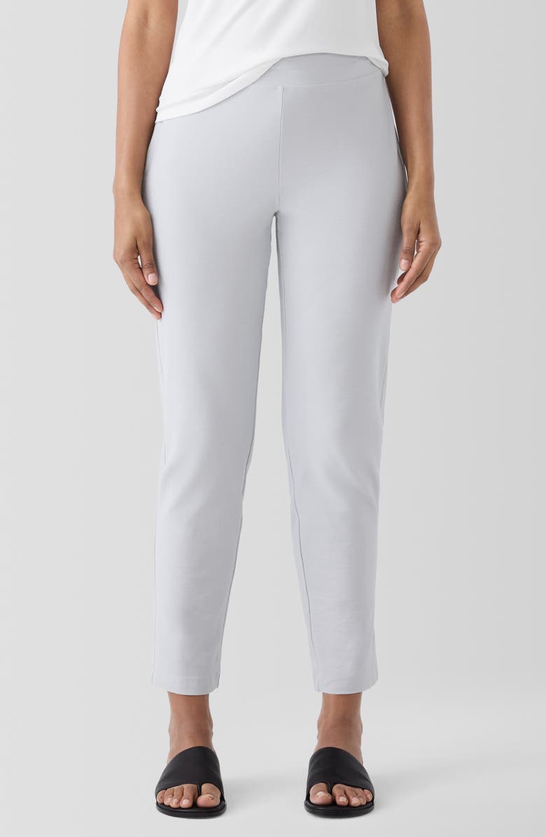 Eileen Fisher Slim Ankle Stretch Crepe Pants, Main, color, Nimbus