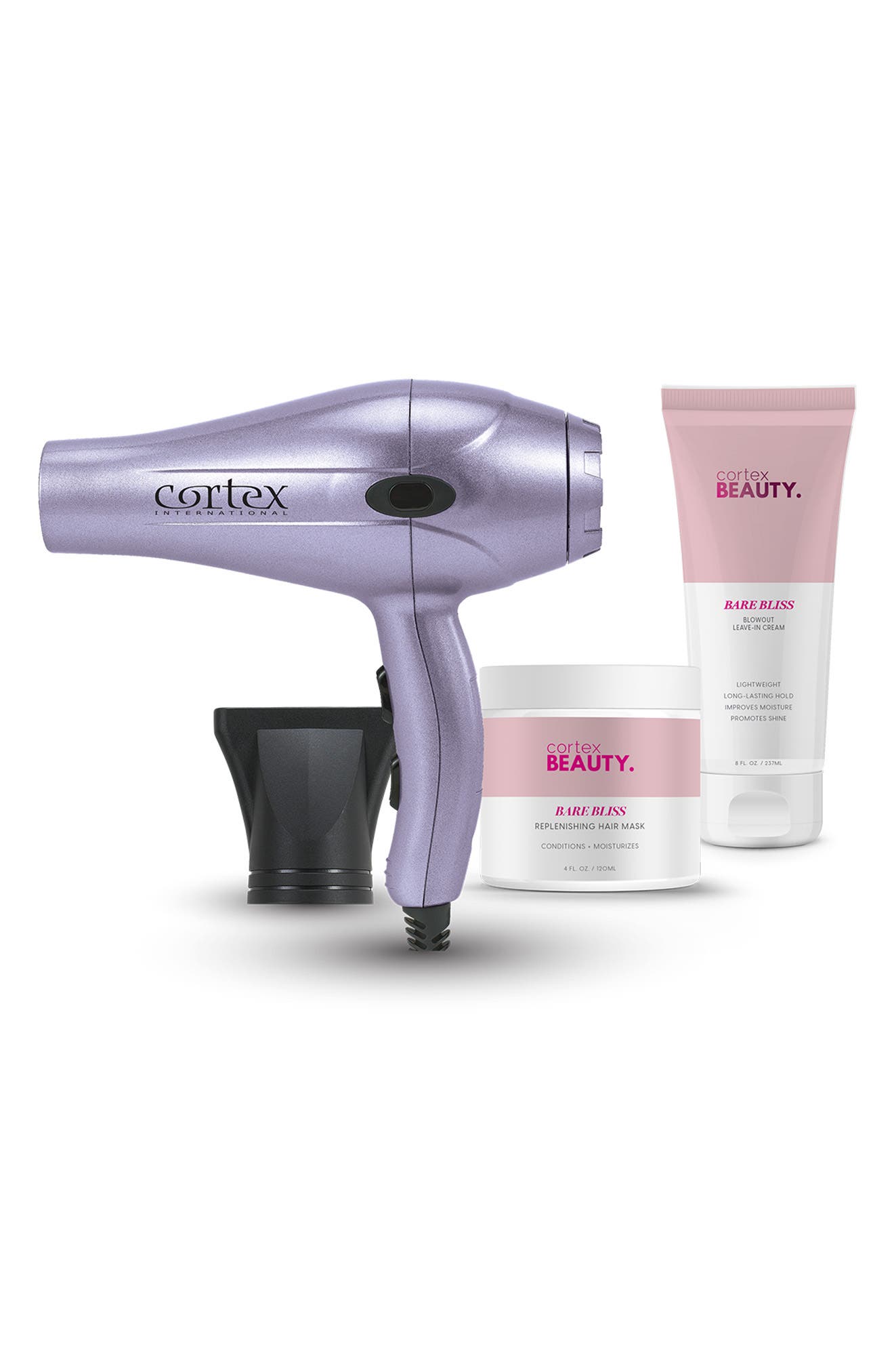 CORTEX BEAUTY 1875W Hair Dryer, Blowout Leave-In Cream, & Hair Mask ...