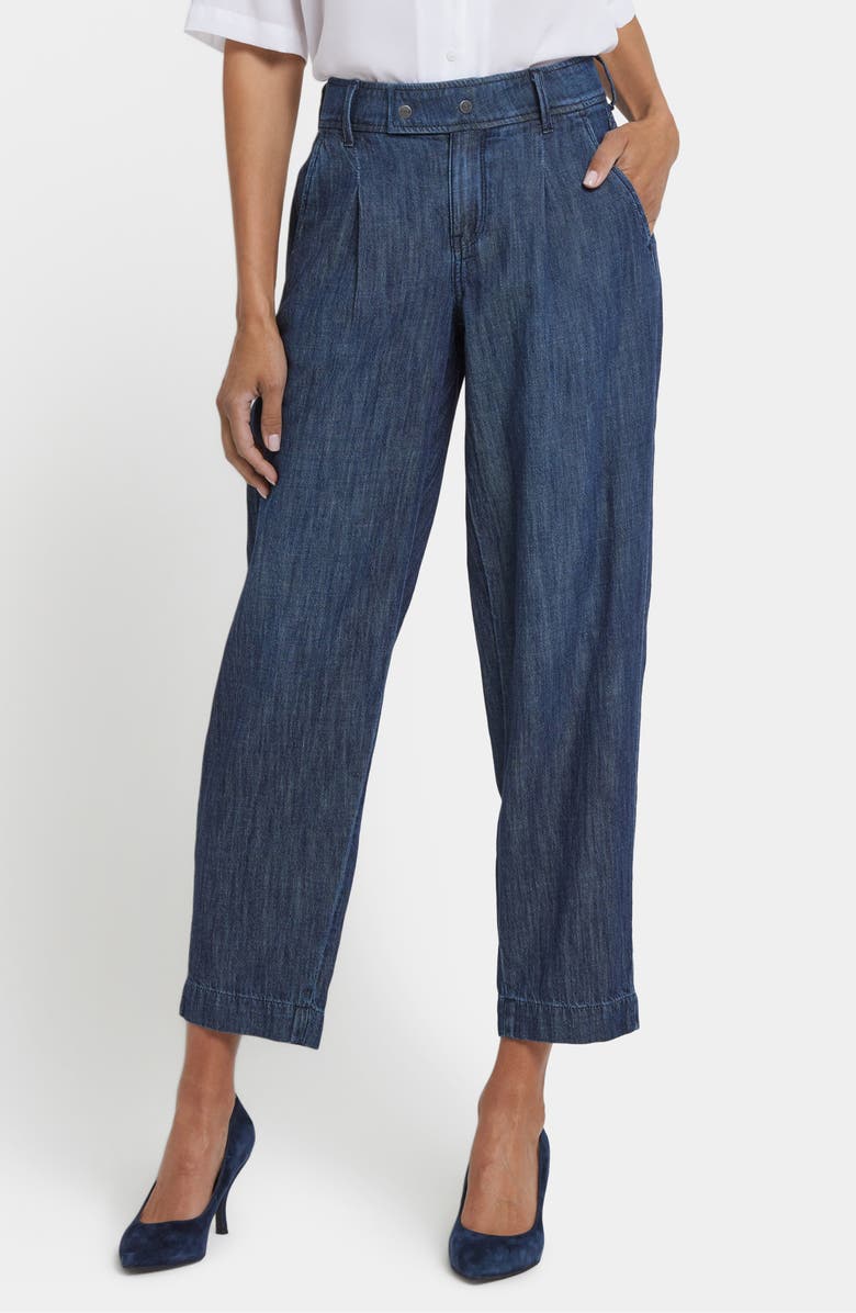 NYDJ Pleated High Waist Balloon Trouser Jeans, Main, color, La Mer