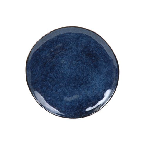 Elama Samara 12 Piece Stoneware Dinnerware Set In Blue