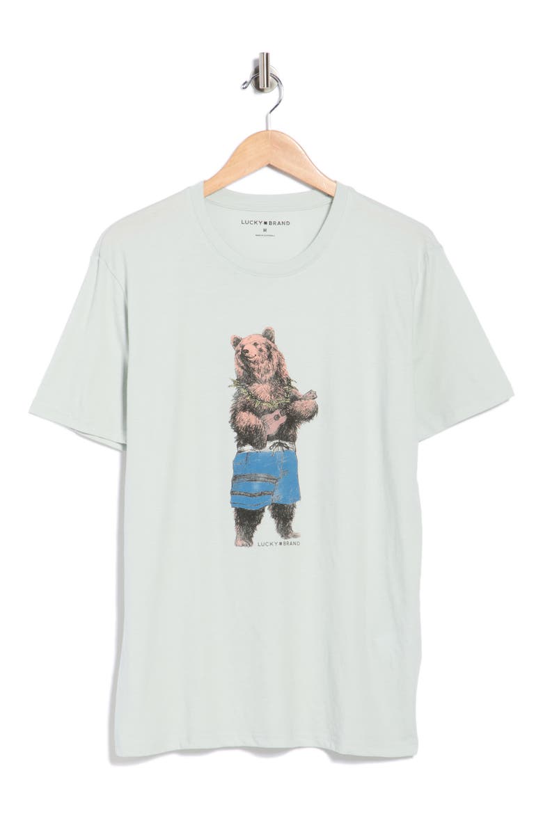 Ukulele Bear Graphic T-Shirt, Alternate, color, MISTY BLUE