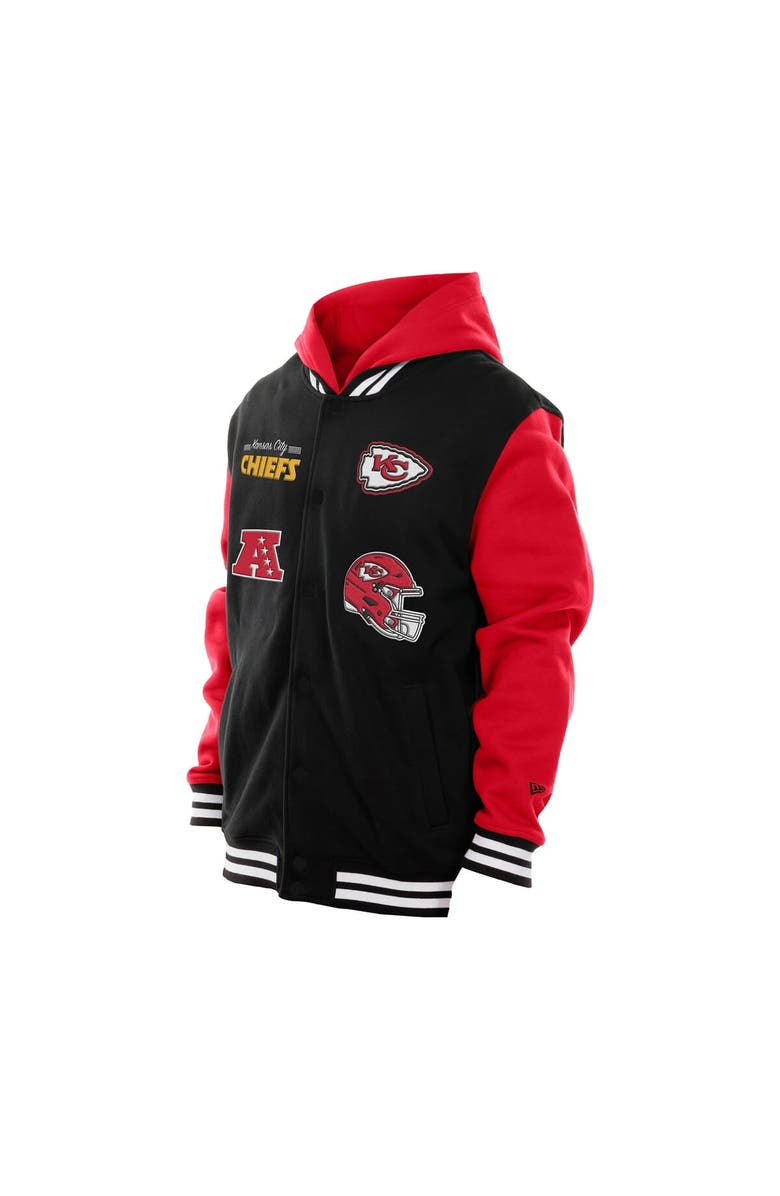 New Era Men's New Era Black Kansas City Chiefs Full-Snap Fleece Hoodie Jacket, Alternate, color, 