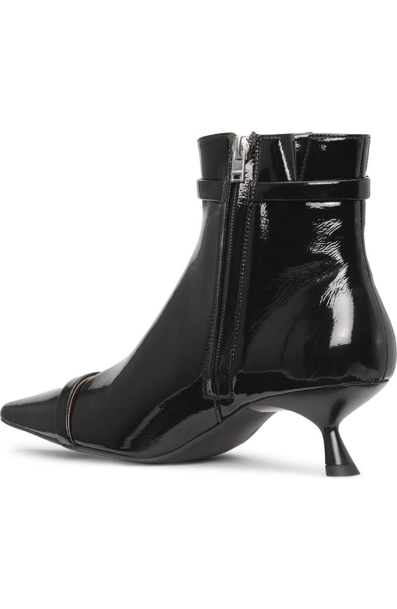 Ganni Eyelets Pointed Toe Kitten Heel Bootie, Alternate, color,