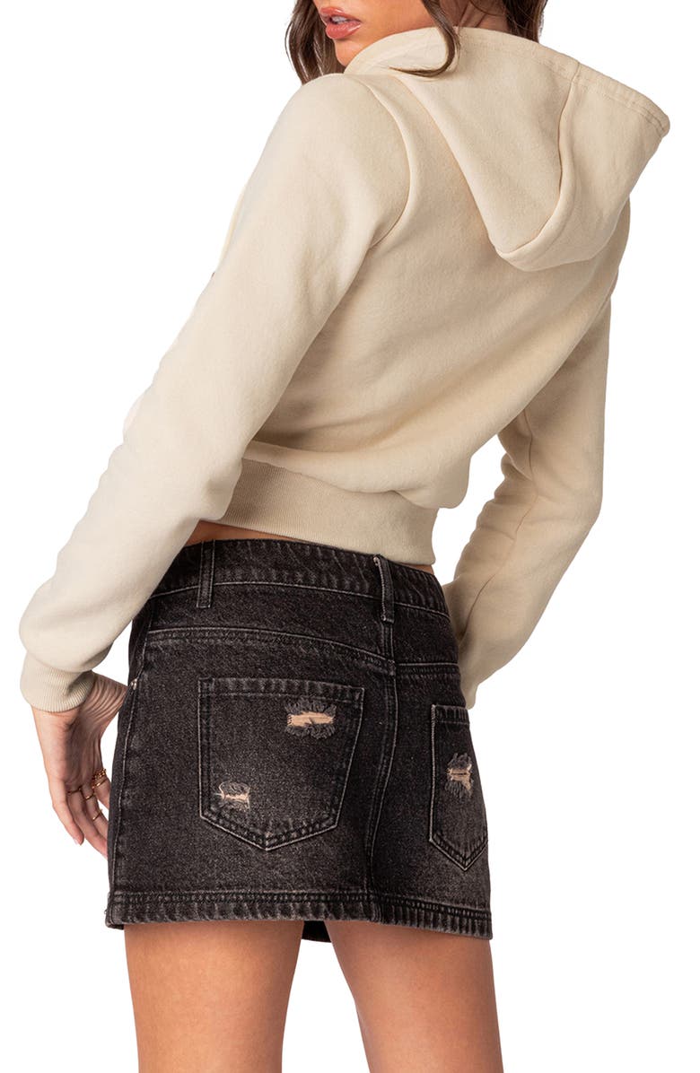 EDIKTED Athletic Dept Front Zip Crop Hoodie, Alternate, color,