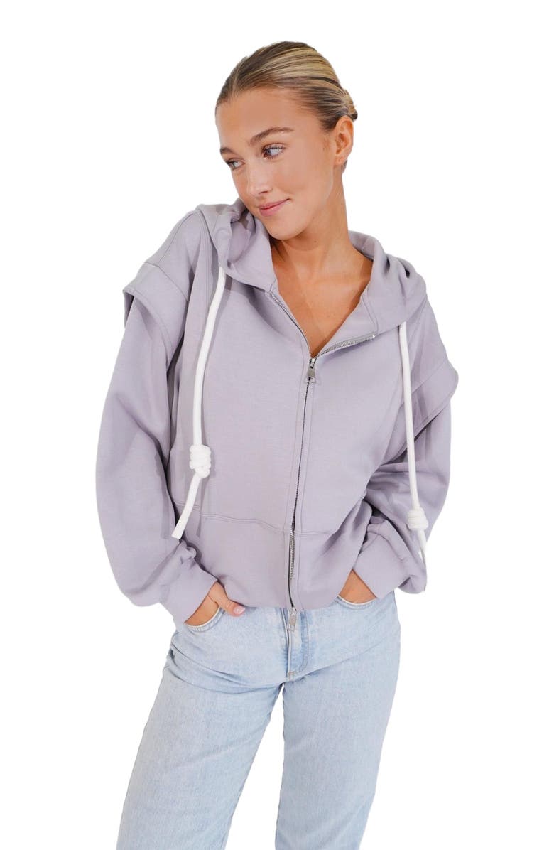 Belle & Bloom No Ordinary Love Zip Hoodie, Alternate, color, Grey Marle