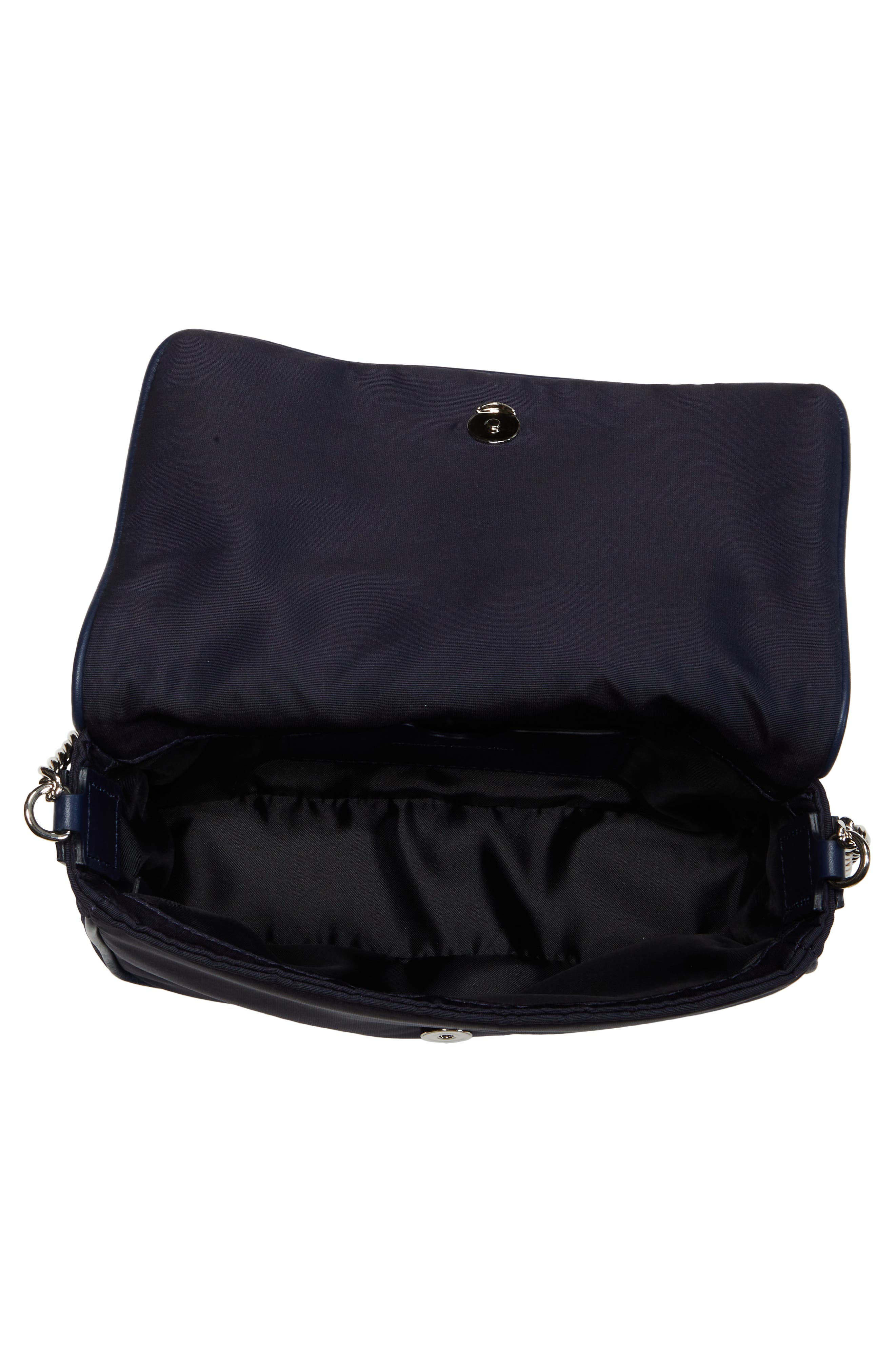 Alexander McQueen Small Skull Faille Shoulder Bag, Alternate, color, NAVY
