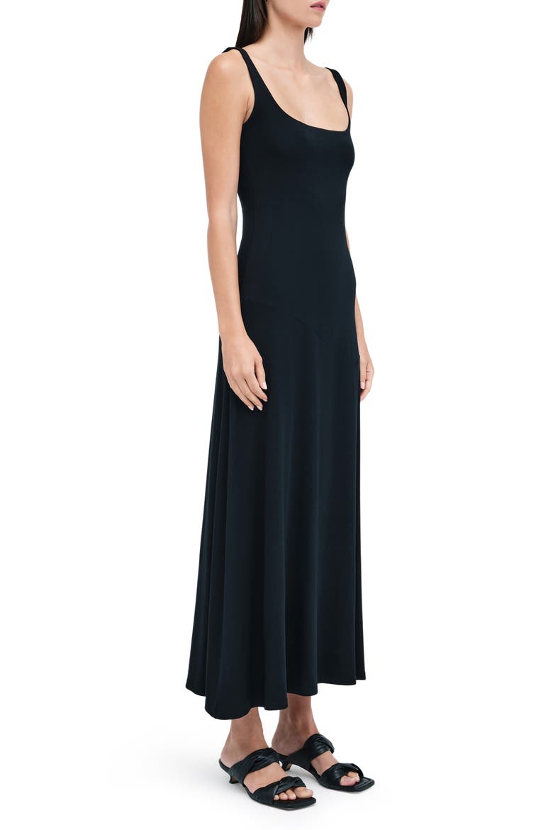 Margot Sleeveless Midi Dress, Alternate, color, BLACK