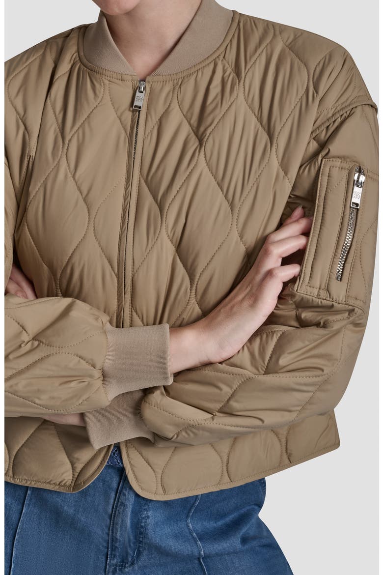 Quilted Bomber Jacket, Alternate, color, TRAVERTINE