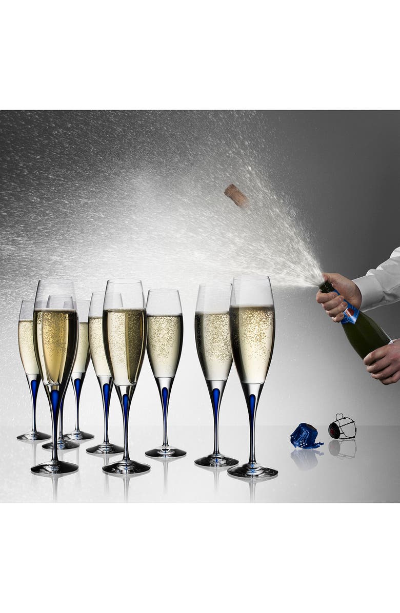 Orrefors Intermezzo Set of 2 Champagne Flutes, Alternate, color, Clear