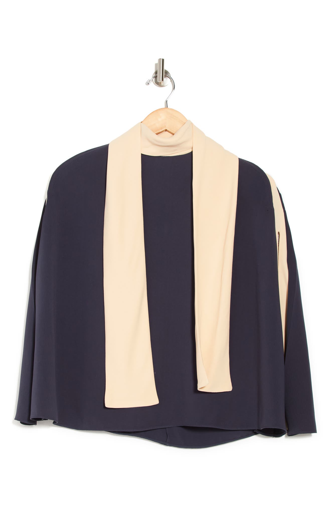 Valentino Colorblock Necktie Silk Cape Blouse (Women) | Nordstromrack