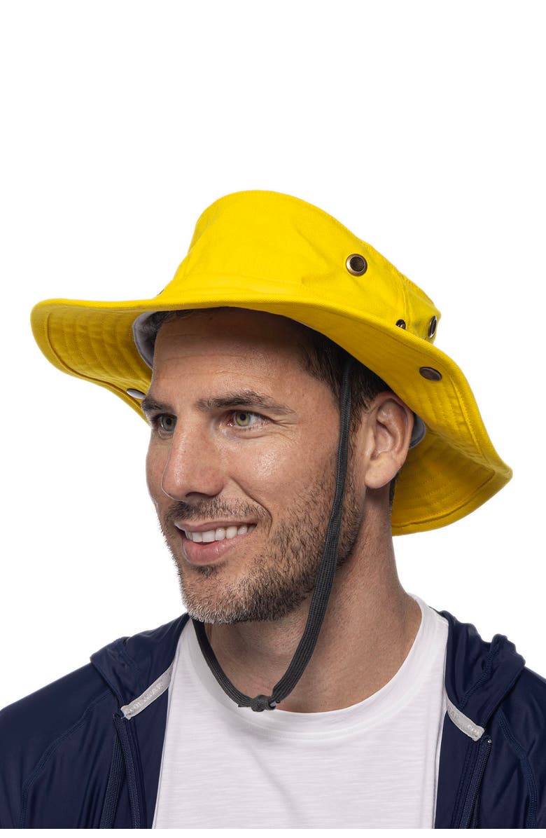 Coolibar Unisex Bucket Hat - UPF 50+ Sun Protection - Navigator, Alternate, color, Nautic Yellow