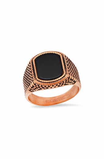 Men's 18k Rose Gold Plated Signet Ring
