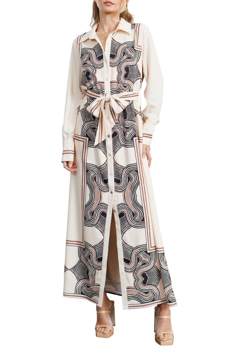 CIEBON Clamena Long Sleeve Maxi Dress, Main, color, Cream