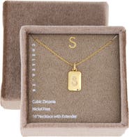 Chelsea28 Gift Boxed Pavé Initial Tag Necklace
